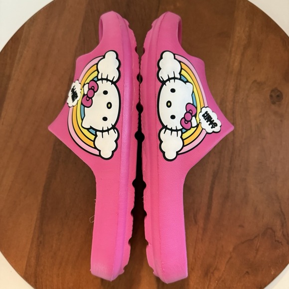 Hello Kitty by Sanrio Logo Bright Pink Adult's Slide Women's Size 9/10 Comfort - Picture 9 of 12